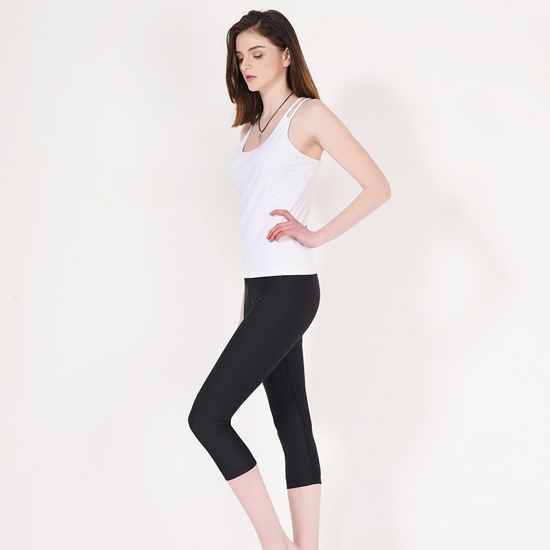 INGOR Spandex capri yoga pants plain black Y1911C01 Leggings image14