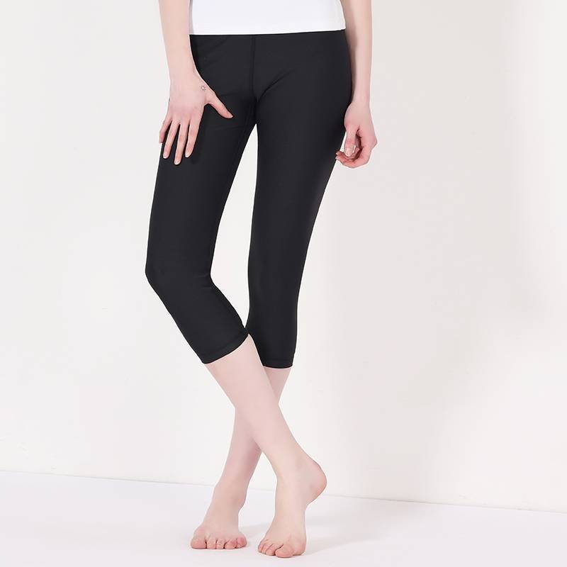 INGOR Spandex capri yoga pants plain black Y1911C01 Leggings image14
