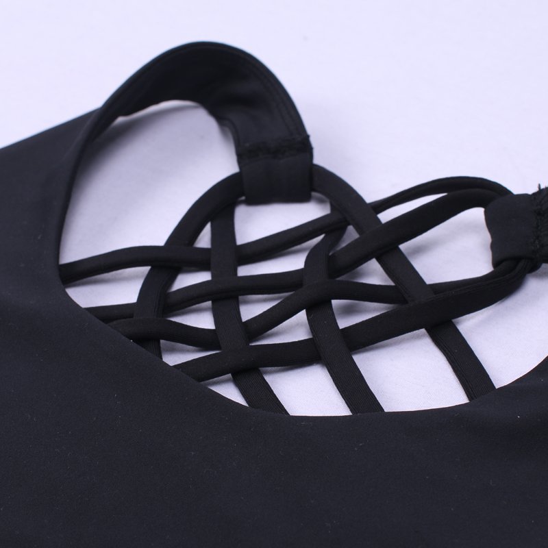 INGOR Fashion Black Padded Yoga Sports Bra Tops For Women JKB012 Sports bra image1